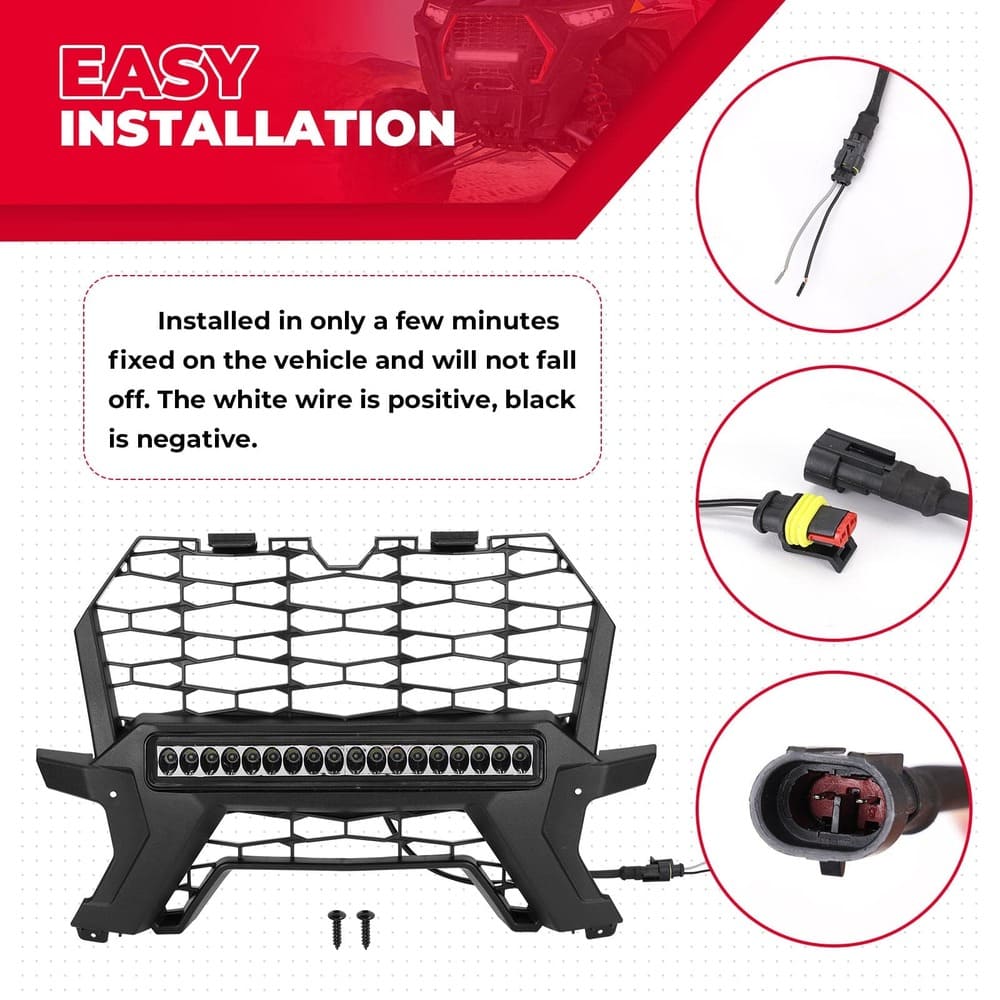 Kemimoto Polaris RZR XP 1000/Turbo Front Lower Mesh Grill Radiator Guards