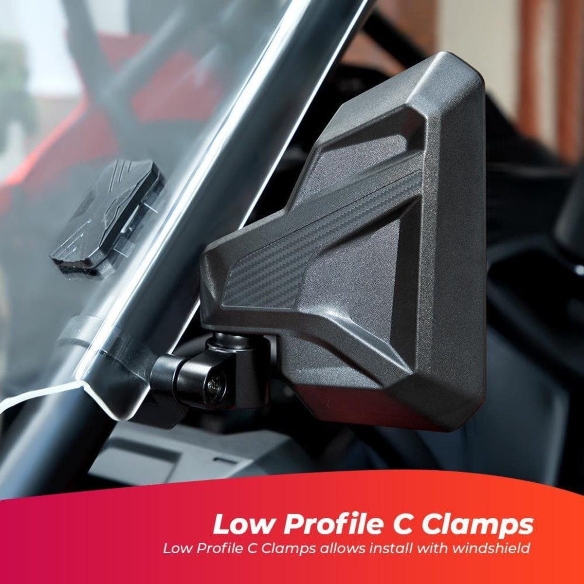 Kemimoto RZR Polaris Can Am Maverick X3 UTV 1.6"-2" Side Mirrors for Pioneer