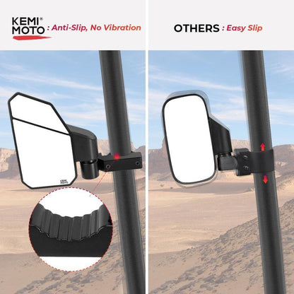 Kemimoto RZR Polaris Can Am Maverick X3 UTV 1.6"-2" Side Mirrors for Pioneer