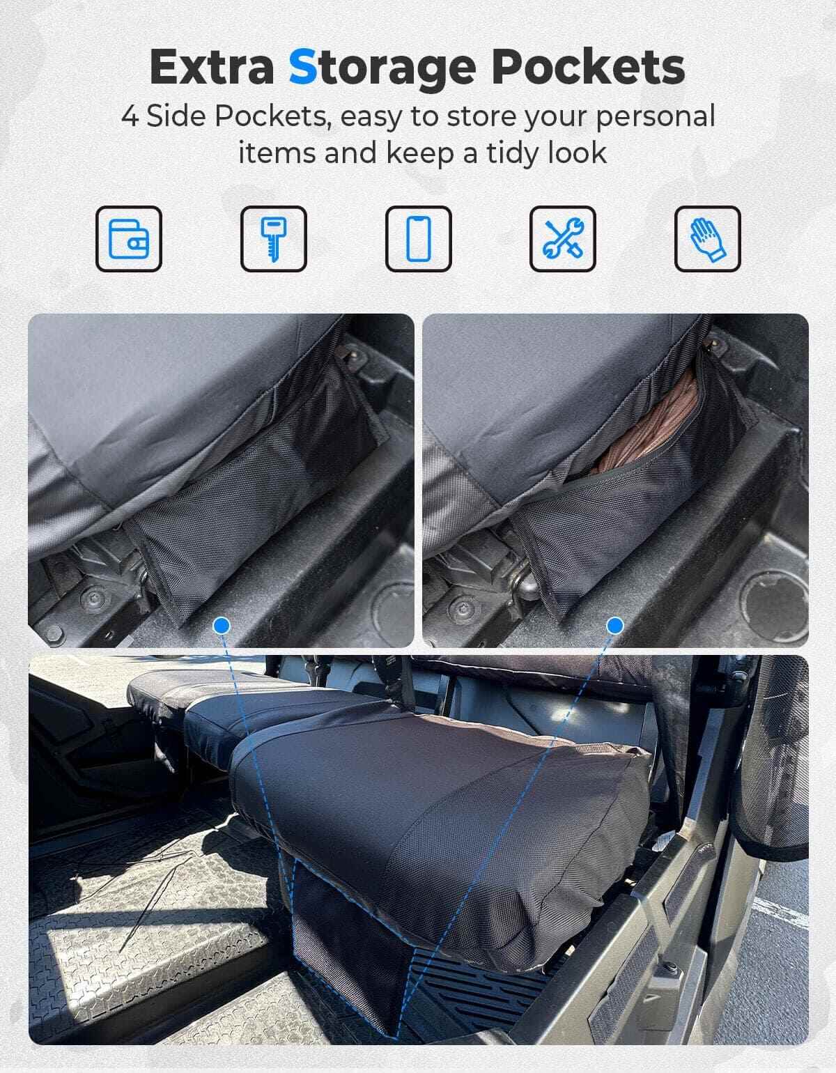 Kemimoto Tracker 800SX Water-Resistant Seat Cover with Storage Pocket