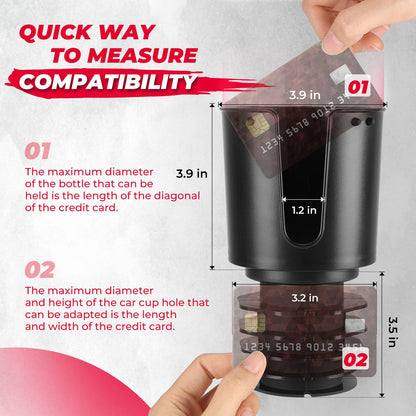 Kemimoto Universal Car Cup Holder Expander with Offset Long Base