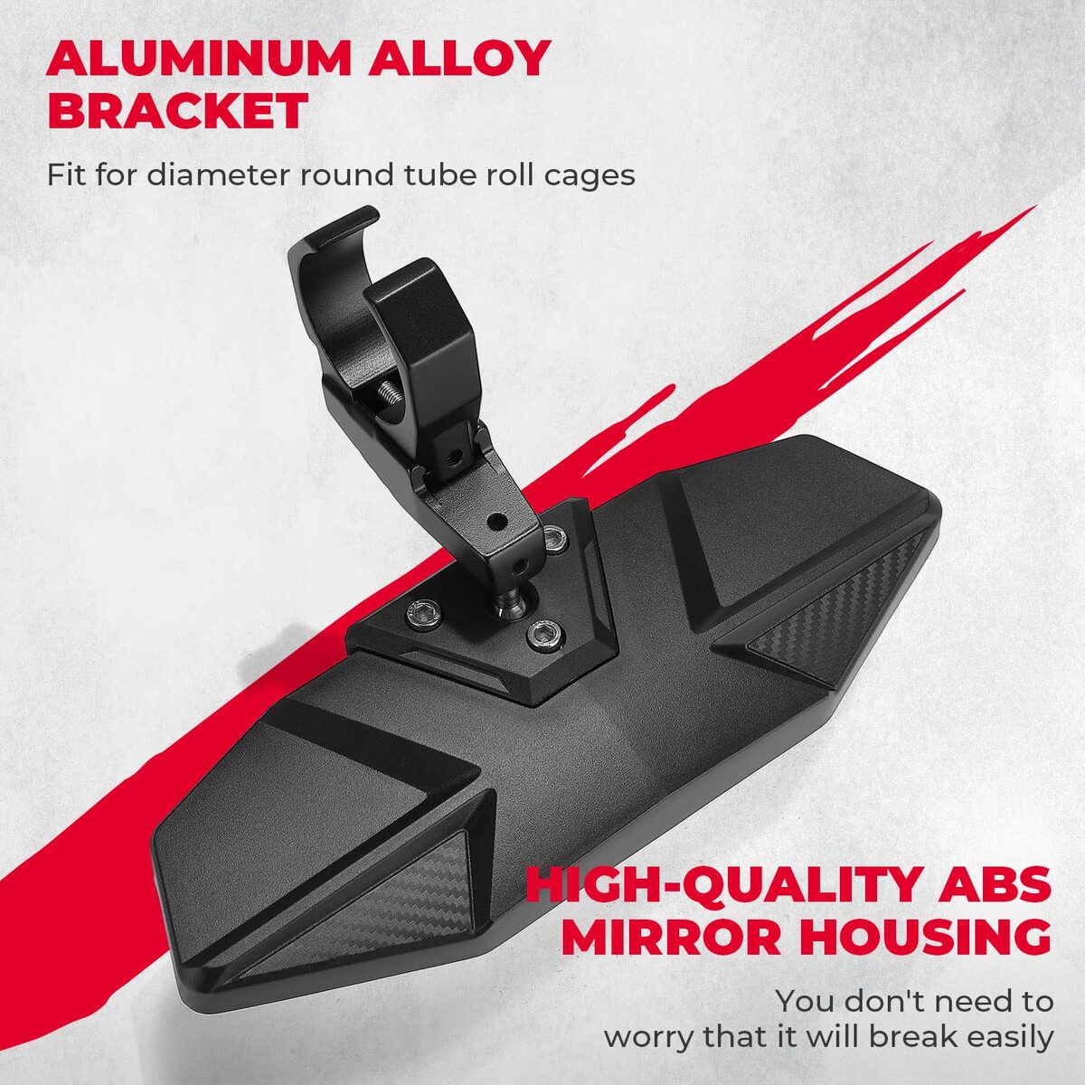 Kemimoto Upgraded UTV Rear View Mirror for 1.6"-2" Roll Bar Mount