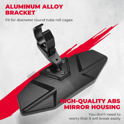 Kemimoto Upgraded UTV Rear View Mirror for 1.6"-2" Roll Bar Mount