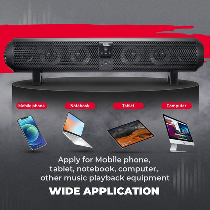 Kemimoto UTV 1.56"-2.25" Roll Bar 6 Speaker Bluetooth Sound Bar