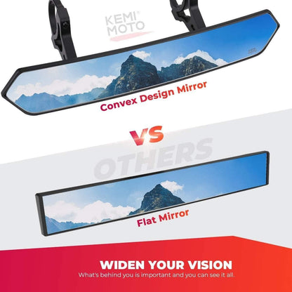 Kemimoto UTV 1.65"-2" Rear View Mirror & 1.75"-2" LED Side Mirror