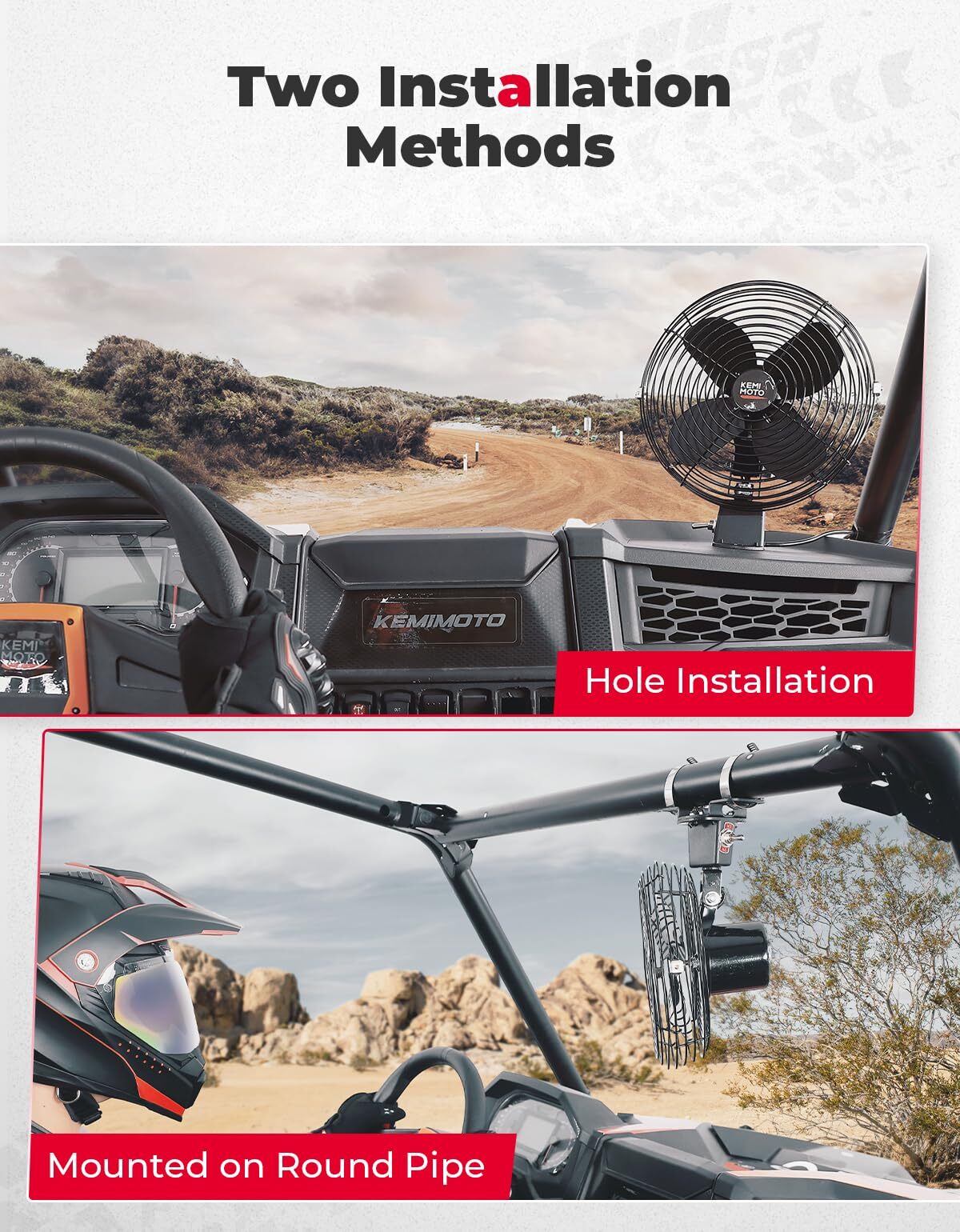 Kemimoto UTV 12V 8'' Cooling Fan
