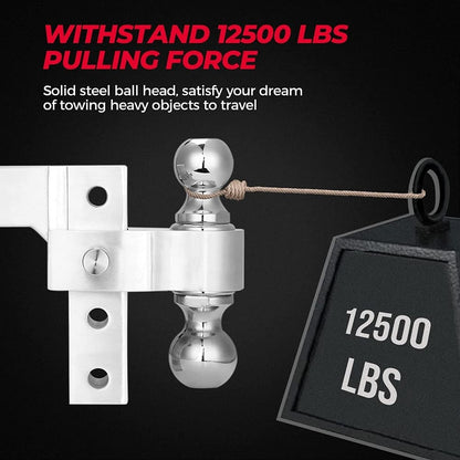 Kemimoto UTV Adjustable Trailer Hitch Ball Mount