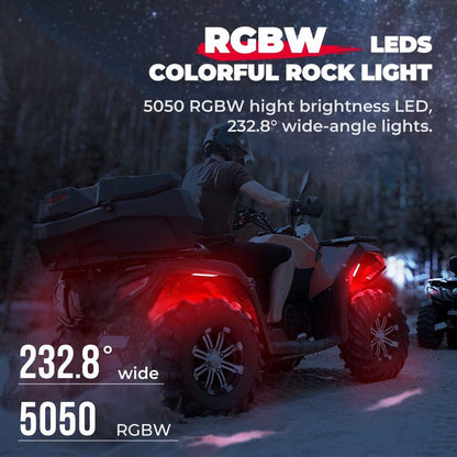 Kemimoto UTV/ATV Universal 8 Pods RGB Rock Light Kit