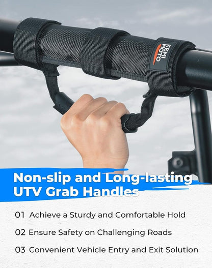 Kemimoto UTV Grab Handles 1.5"/2" Round Bar Cage - 4 Packs
