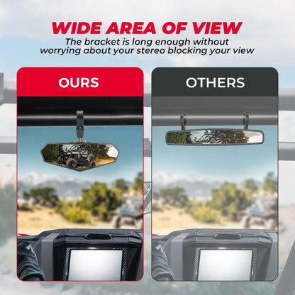 Kemimoto UTV Rear View Mirror for 1.6"-2" Roll Bar Cages