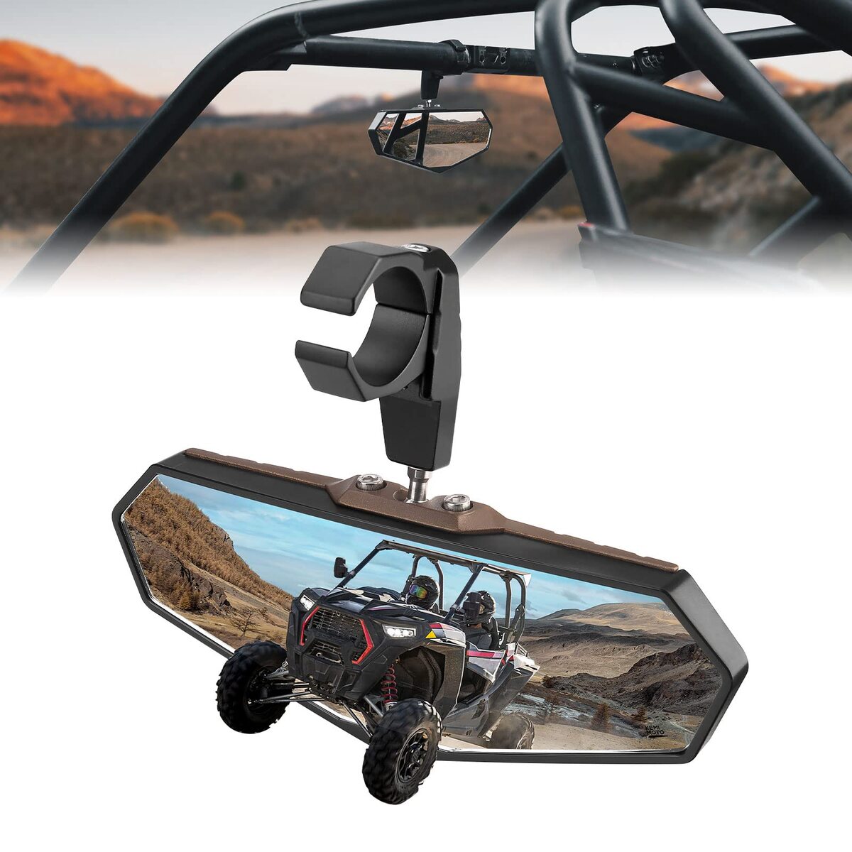 Kemimoto UTV Rear View Mirror for 1.6"-2" Roll Bar Cages
