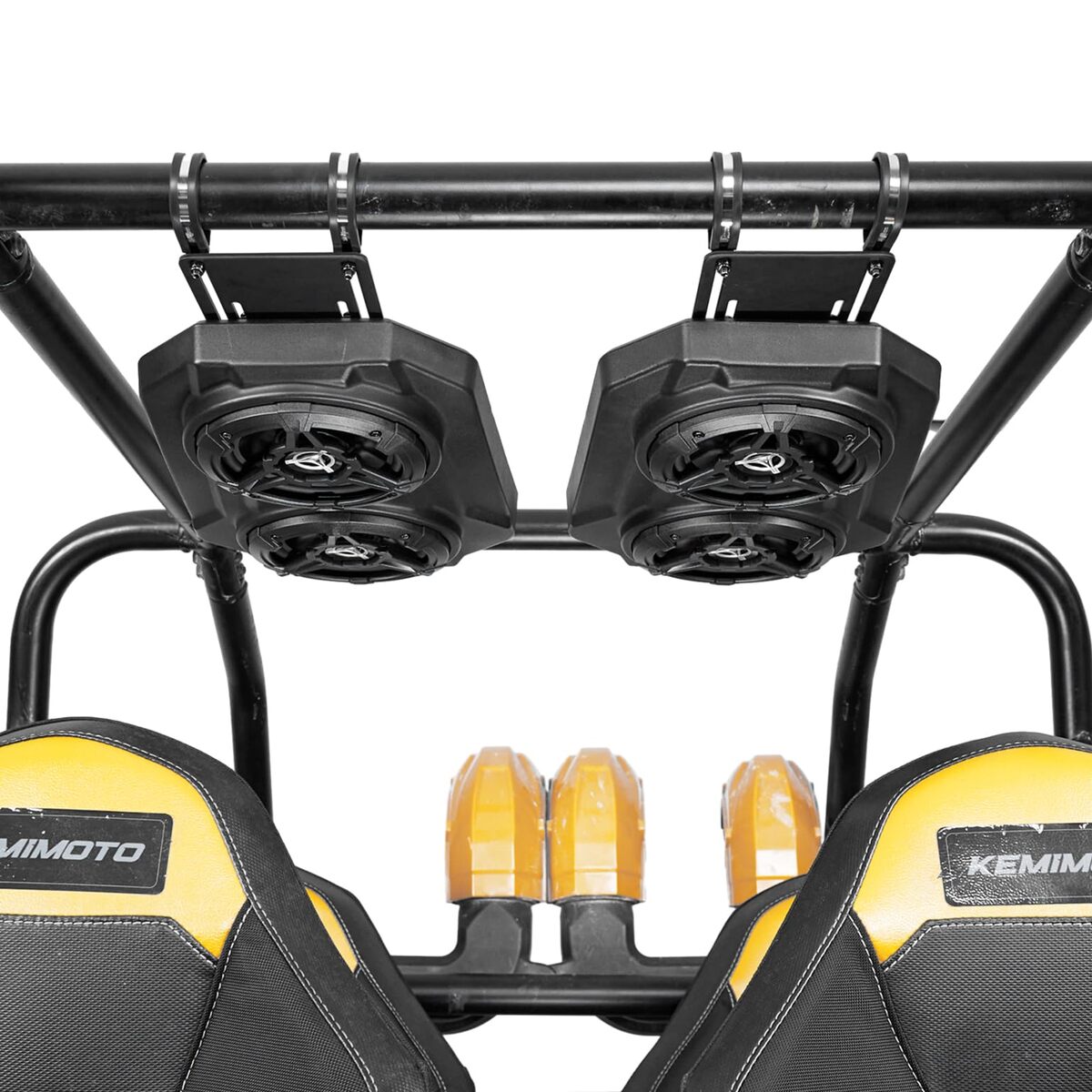 Kemimoto UTV Sound System 6.5" Speakers Overhead Stereo Bluetooth Fits Roll Cages