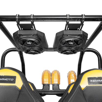 Kemimoto UTV Sound System 6.5" Speakers Overhead Stereo Bluetooth Fits Roll Cages