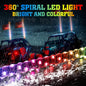 Kemimoto Kawasaki Teryx KRX 1000 UTV 2Pcs 5FT Spiral Whip Light with RF Remote Control