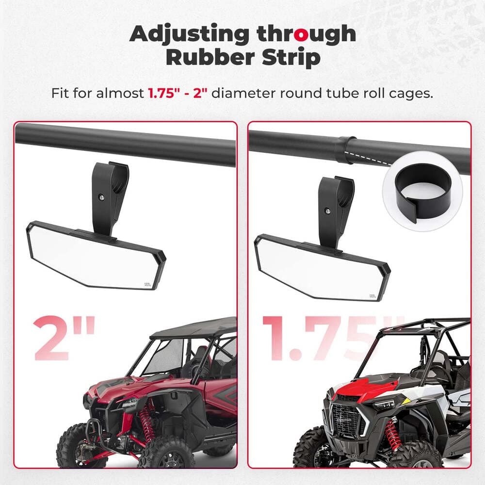 Kemimoto UTV Upgraded 1.75"-2" Convex Mirror