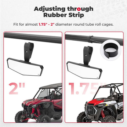 Kemimoto UTV Upgraded 1.75"-2" Convex Mirror
