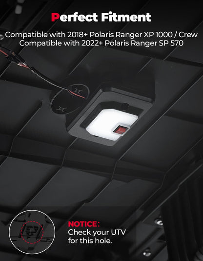 Kemimoto '18-'24 Polaris Ranger UTV Dome Light