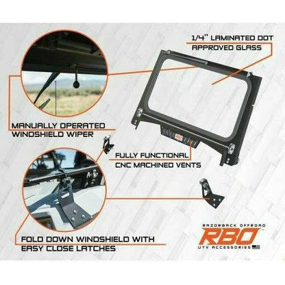Polaris RZR Trail Folding Glass Windshield