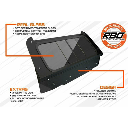 Polaris RZR XP 1000 / Turbo Rear Sliding Windshield