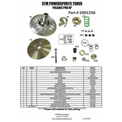 Polaris RZR Pro XP (2020) Tuner Secondary Clutch