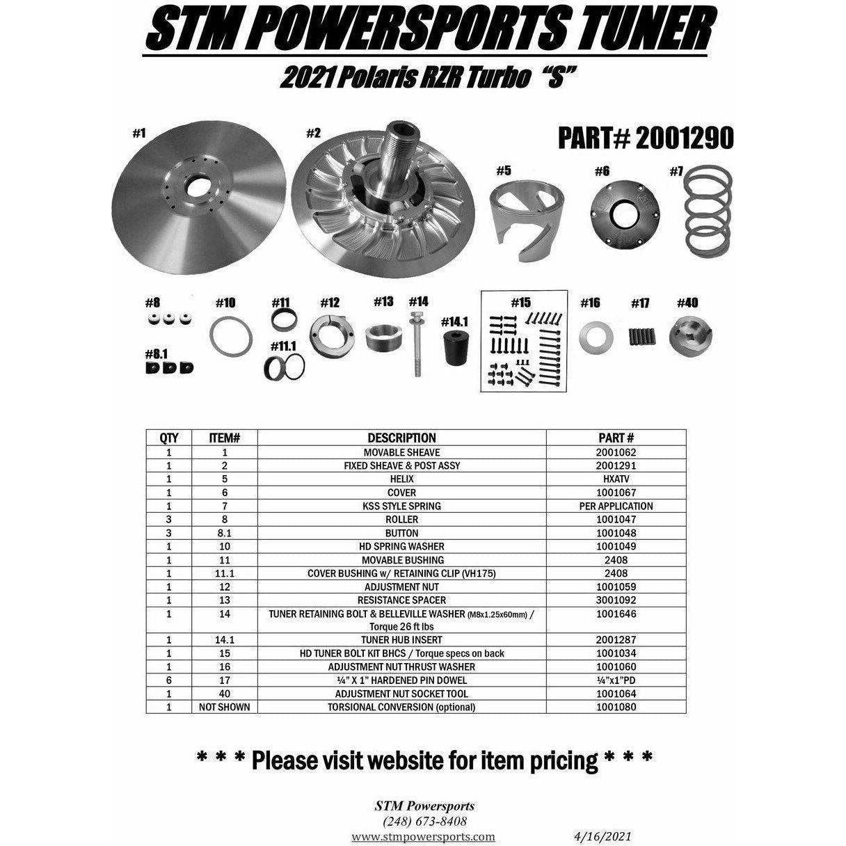 Polaris (2021-2024) Tuner Secondary Clutch
