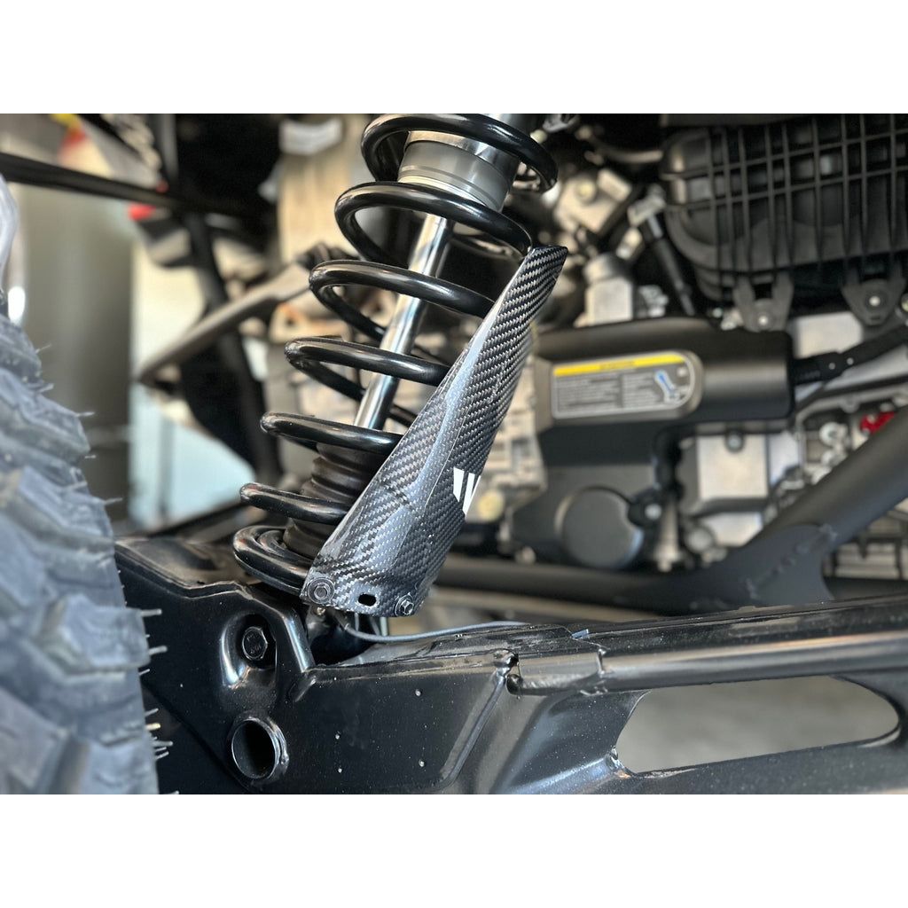 Can Am Maverick R Carbon Fiber Rear Shock Guard Set