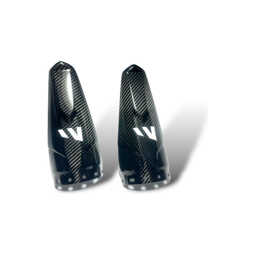 Can Am Maverick R Carbon Fiber Rear Shock Guard Set