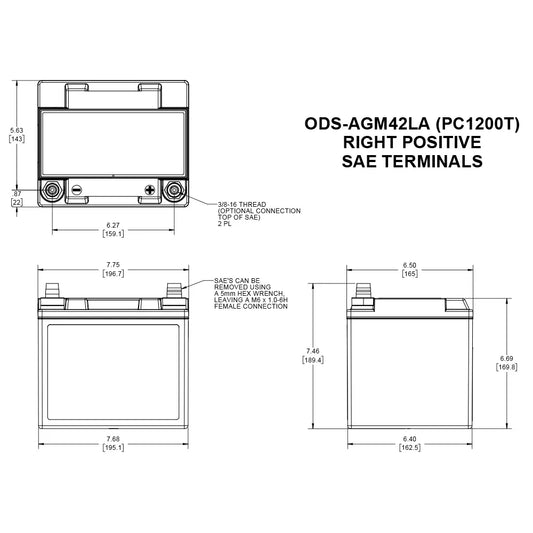 ODS-AGM42LA Extreme Battery