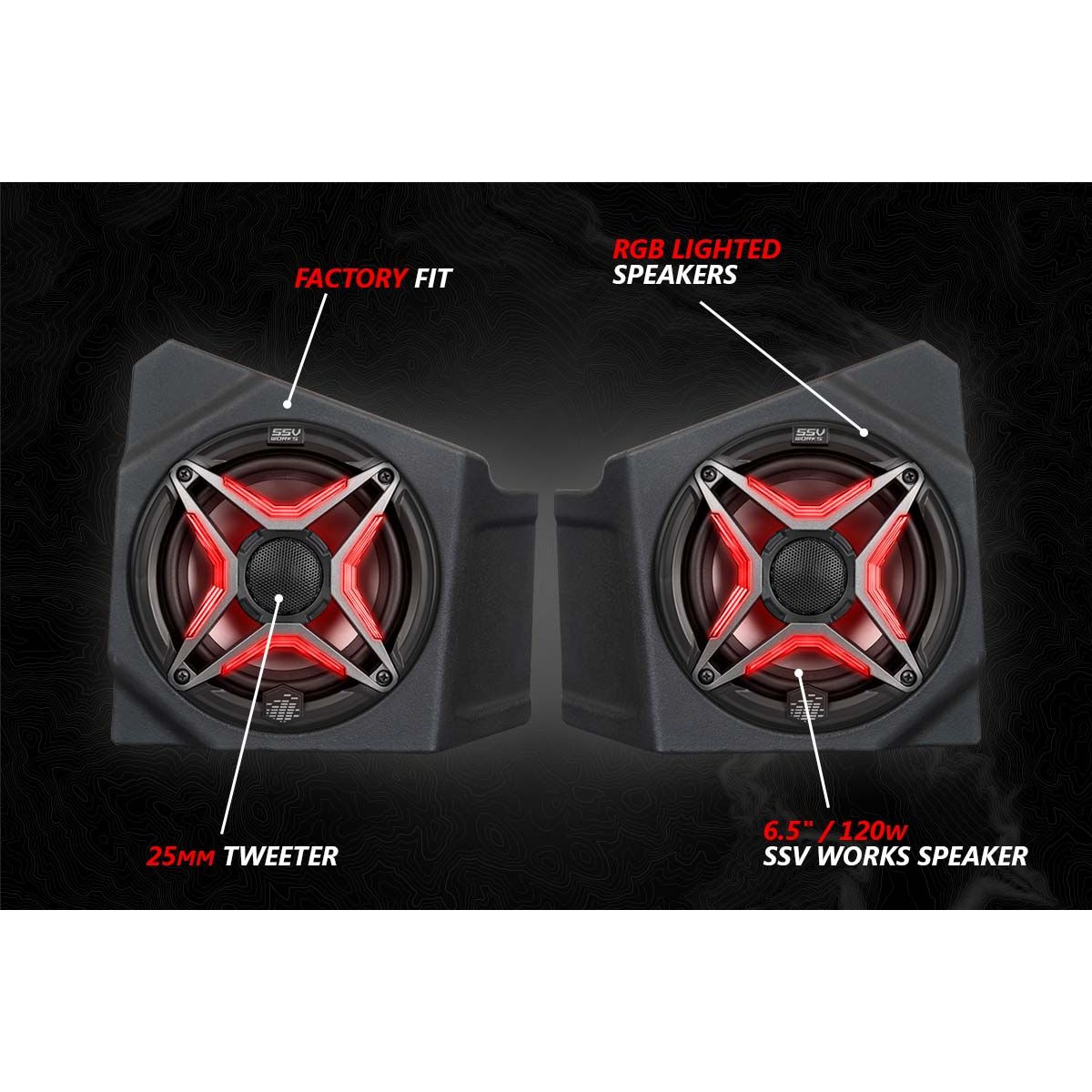 Kawasaki KRX Lighted 3-Speaker System with Head Unit