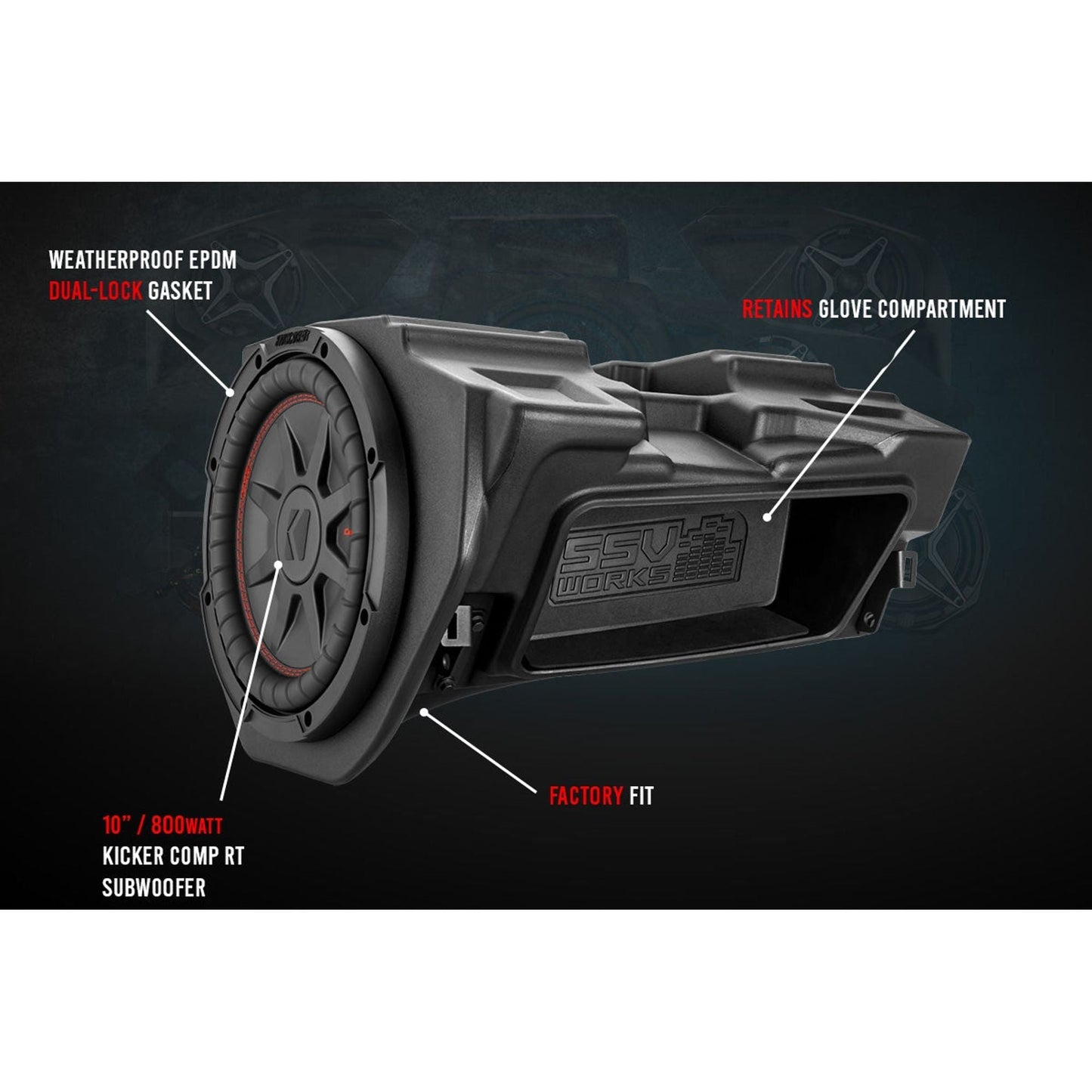Polaris RZR Ride Command Kicker 10" Subwoofer Plug & Play Kit