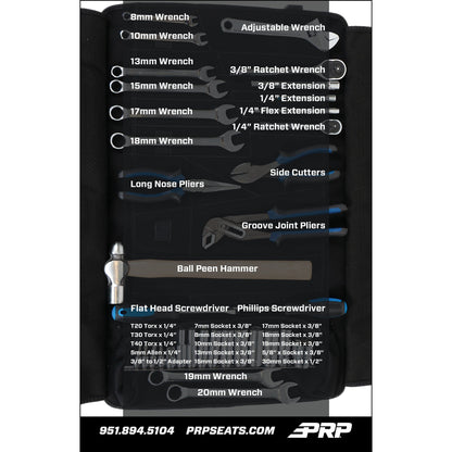Can Am Roll-Up Tool Bag with 35 Piece Tool Kit
