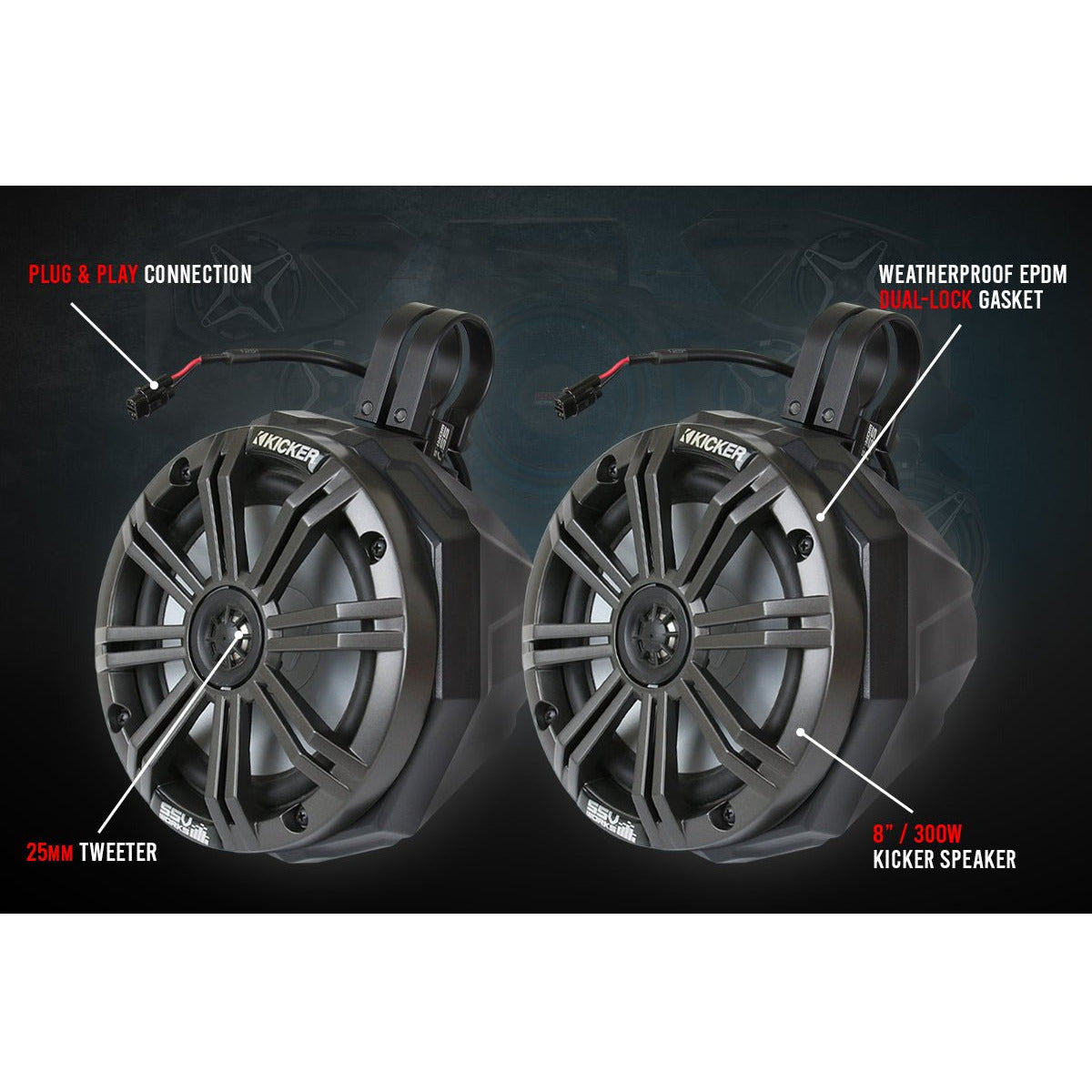 Kawasaki KRX Phase X 5-Speaker Audio System